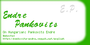 endre pankovits business card